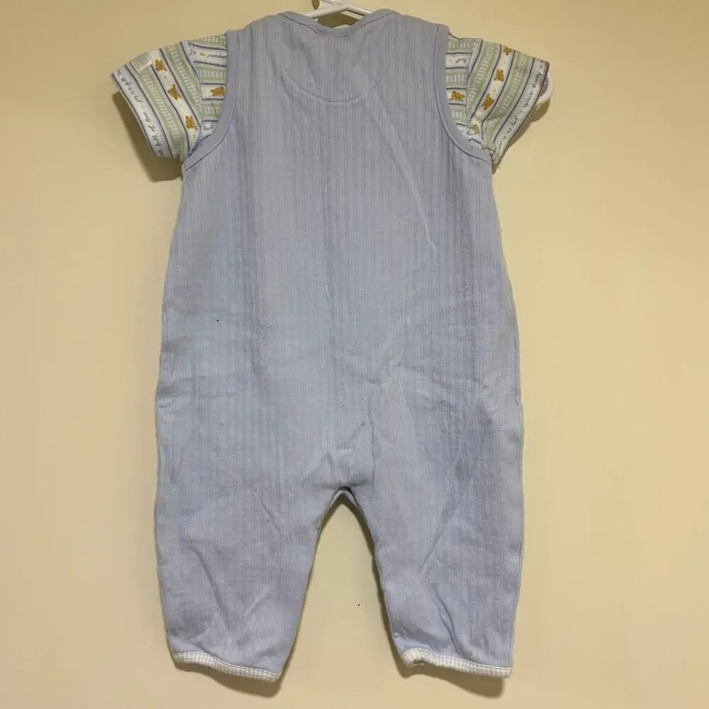 NWOT Carter's Vintage Just One Year 2 Piece Bear Blue Boy Outfit Size 3-6 Months